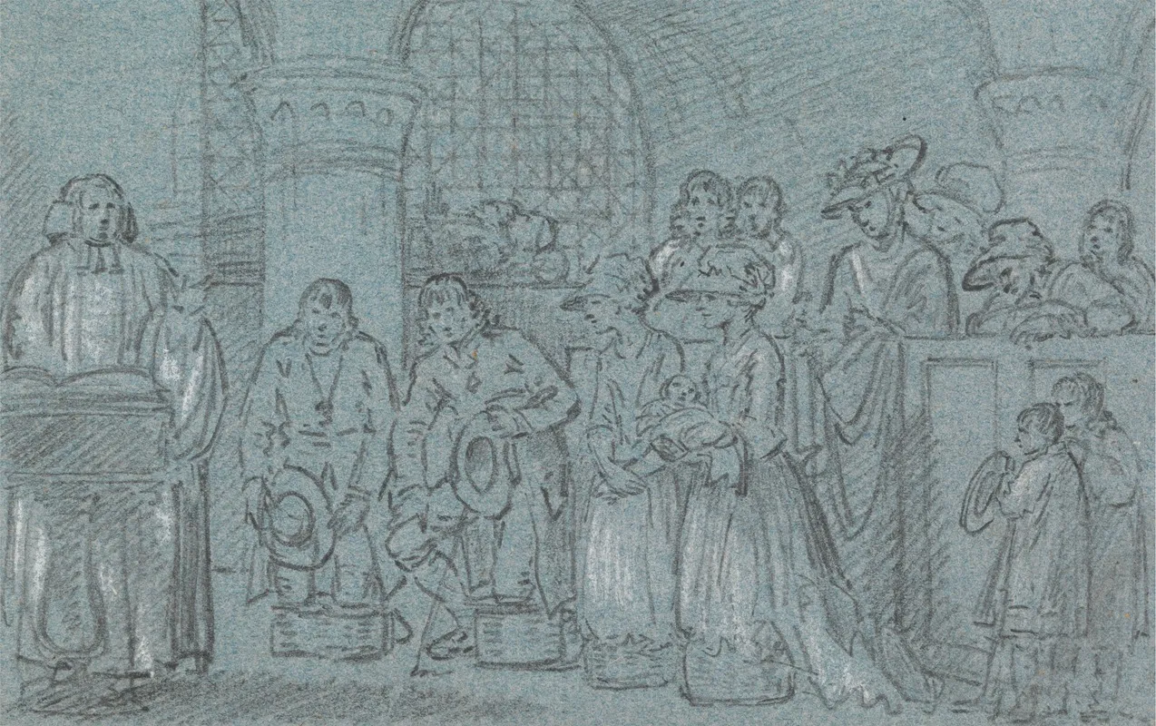 A Christening In Chevening Church Kent Wall Art by Benjamin West - High-Resolution Digital Print