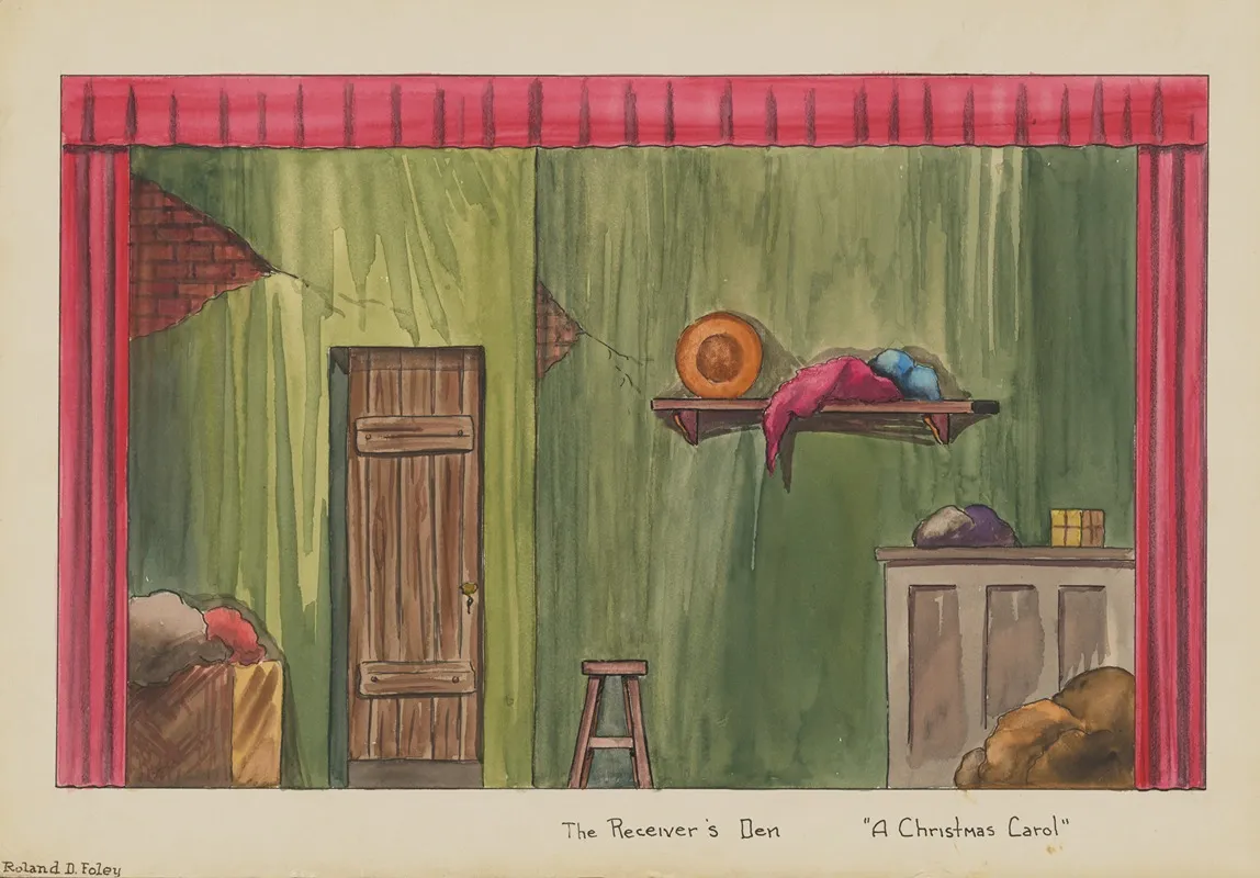 A Christmas Carol Sketch No 1 The Reviewers Den Wall Art by Roland Foley - High-Resolution Digital Print