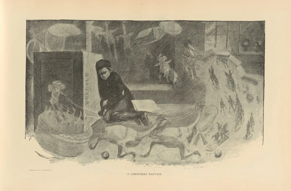A Christmas Fantasy Wall Art by Charles Dana Gibson - High-Resolution Digital Print