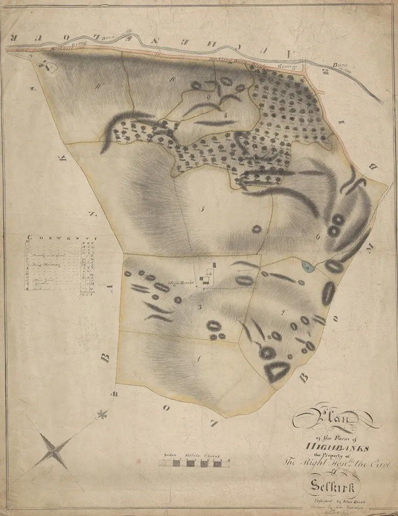 A Collection Of Surveys Of Scottish Estates Of The Earl Of Selkirk Farm Of Highbanks Wall Art by John Howatson - High-Resolution Digital Print