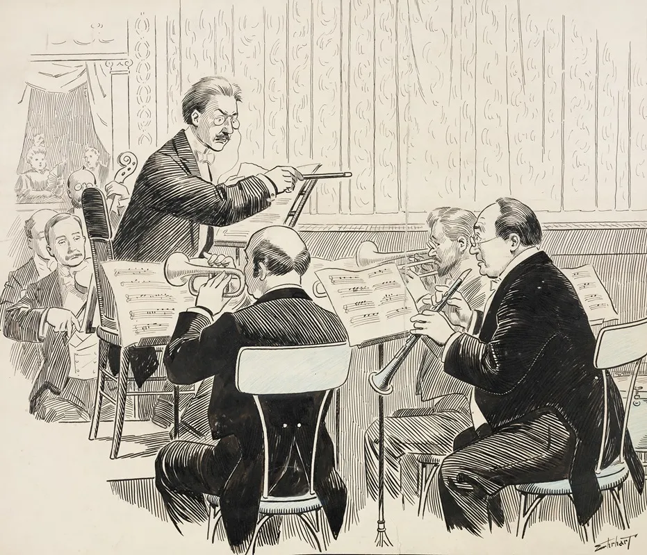 A Conductor Gives A Harsh Look To A Horn Player During A Performance