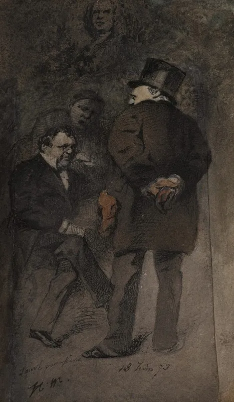 A Conversation 4 Wall Art by Henry Bonaventure Monnier - High-Resolution Digital Print