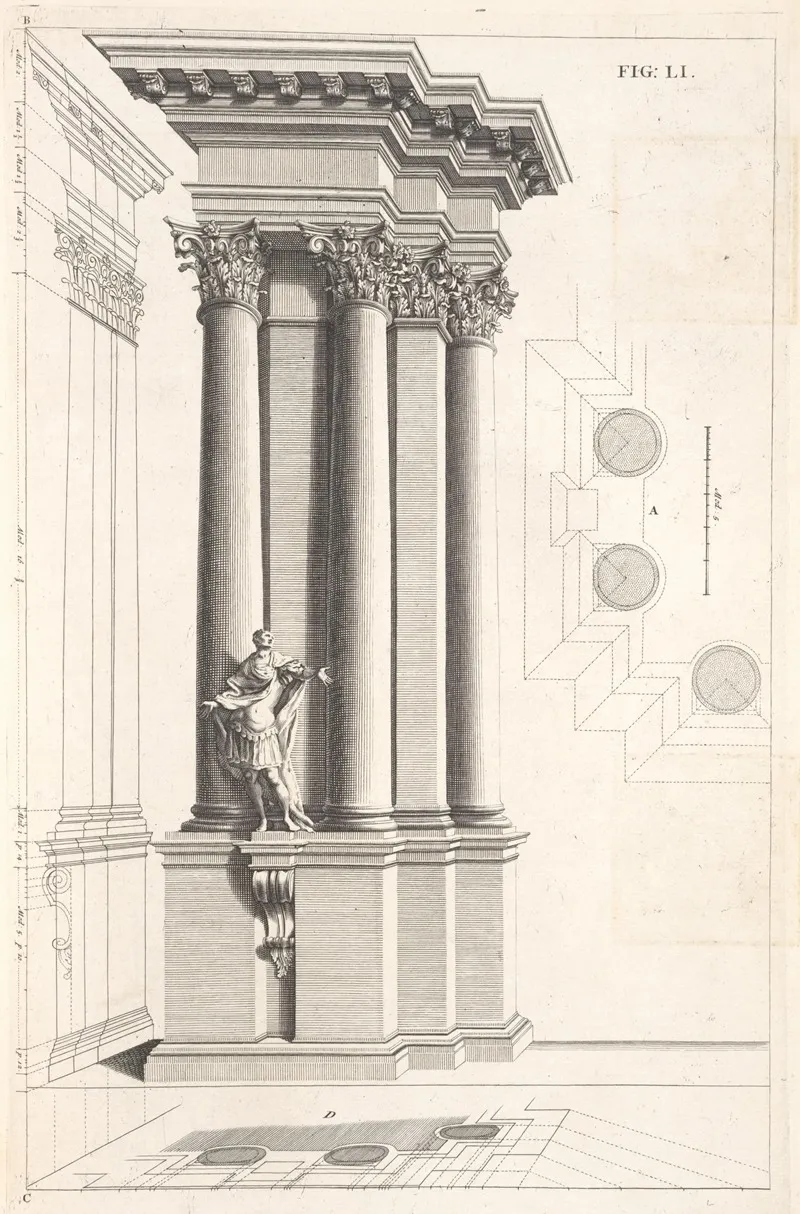 A Corinthian Design In Perspective Wall Art by Andrea Pozzo - High-Resolution Digital Print
