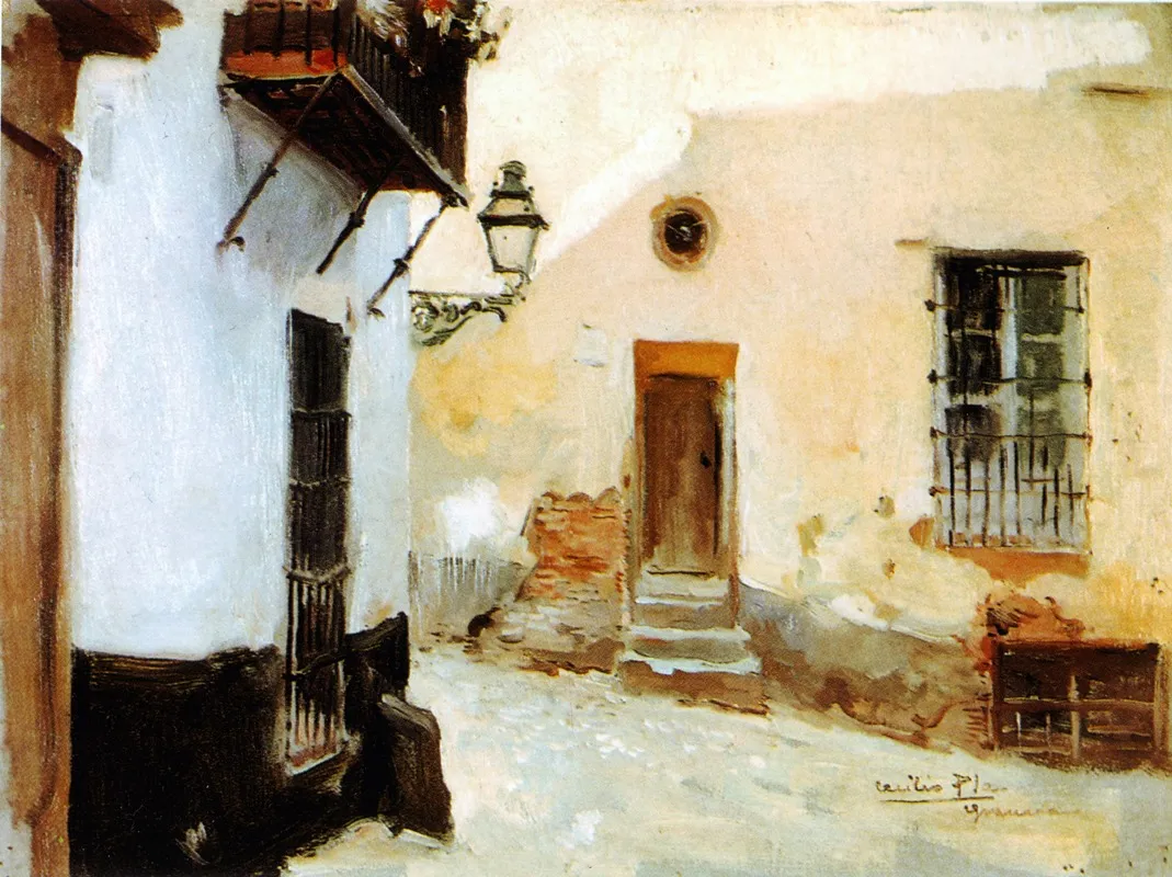 A Corner Of Granada Wall Art by Cecilio Plá y Gallardo - High-Resolution Digital Print
