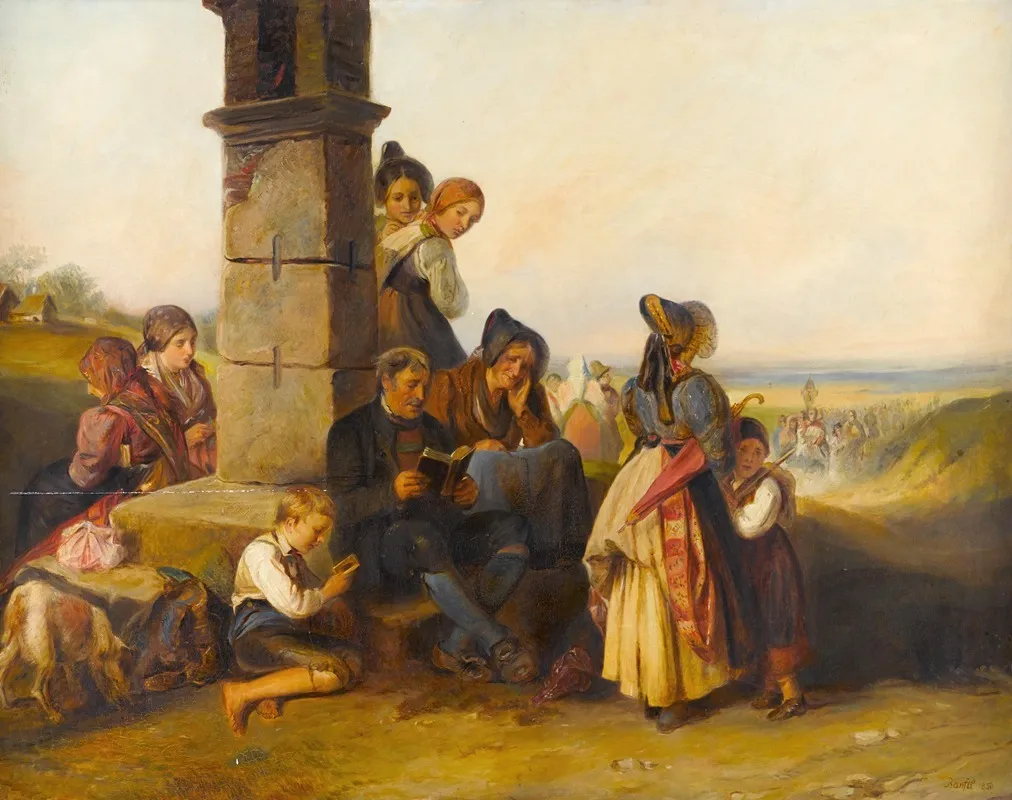 A Corpus Christi Procession Wall Art by Johann Matthias Ranftl - High-Resolution Digital Print