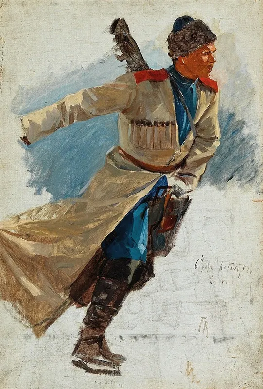 A Cossack Wall Art by Workshop of Franz Roubaud - High-Resolution Digital Print