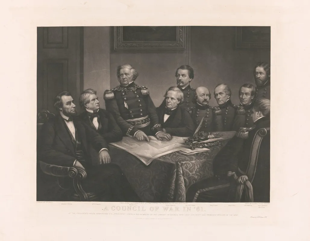 A Council Of War In 61 Wall Art by Henry Bryan Hall - High-Resolution Digital Print