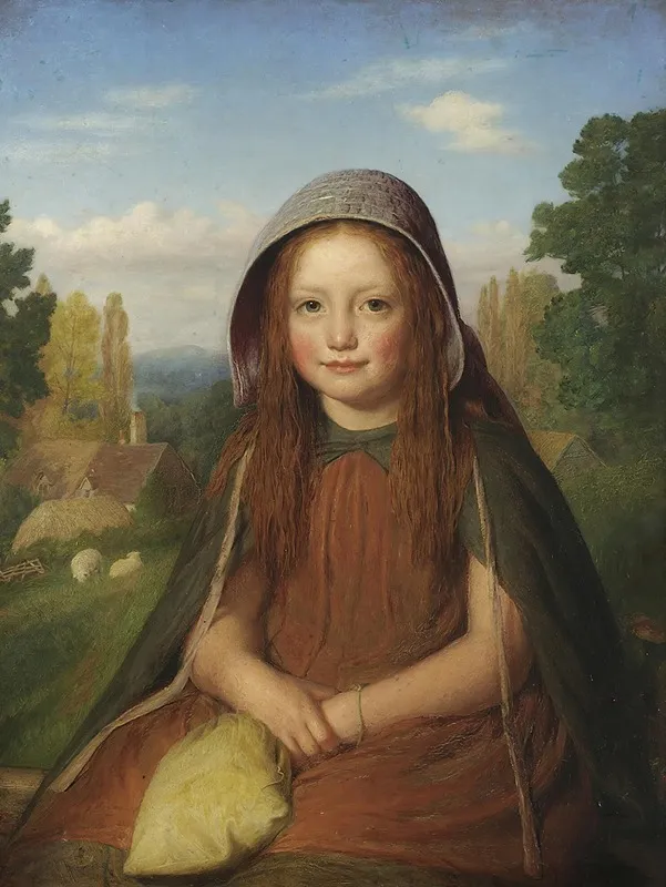 A Country Lass Wall Art by Edward Thompson Davis - High-Resolution Digital Print