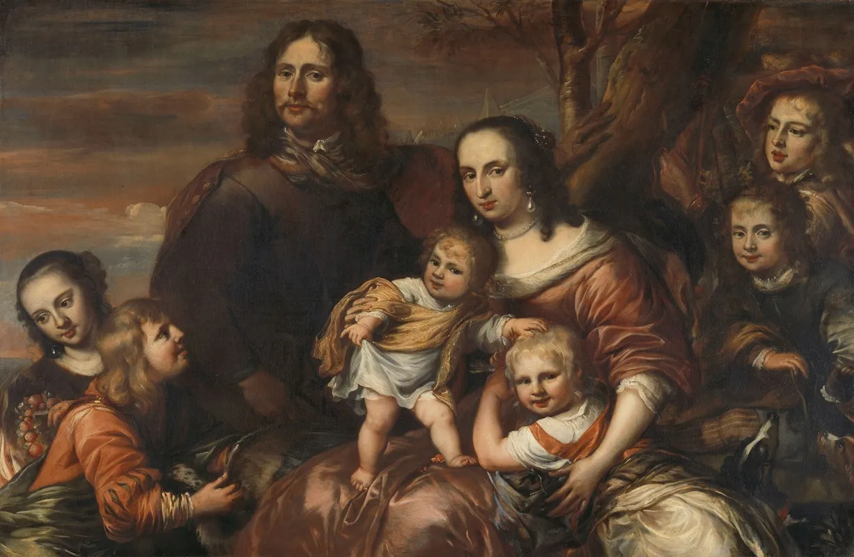 A Couple With Six Children Wall Art by Jürgen Ovens - High-Resolution Digital Print