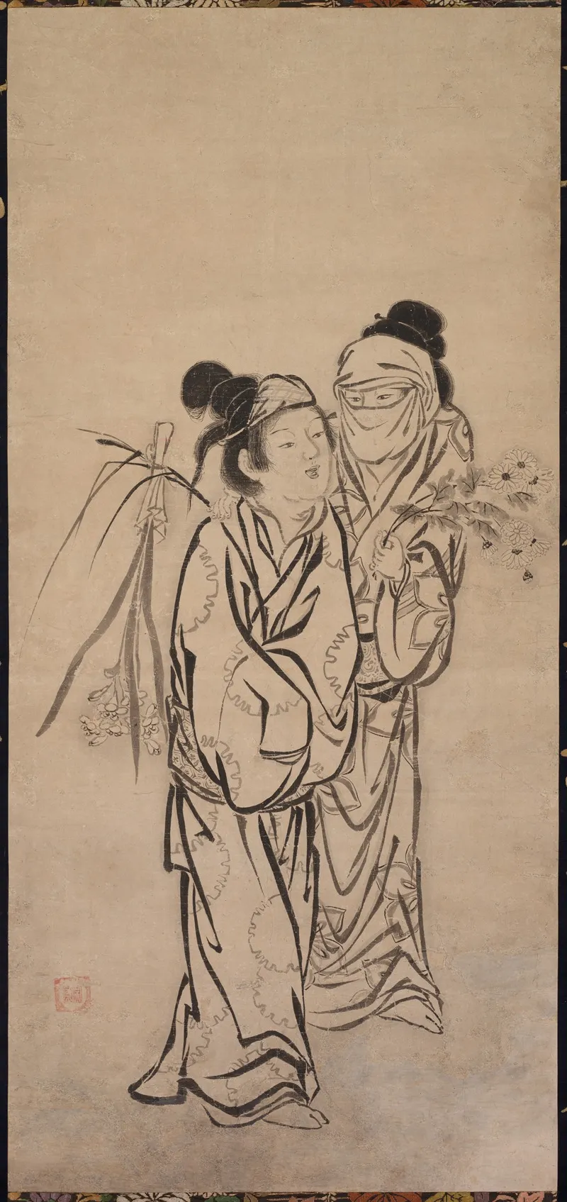 A Couple Wall Art by Hasegawa Sōen - High-Resolution Digital Print