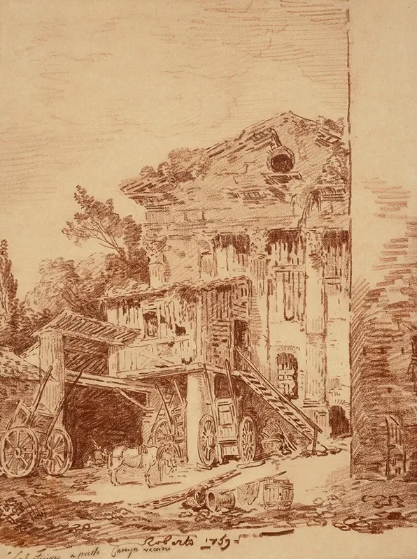 A Courtyard Near The Campo Vaccino In Rome