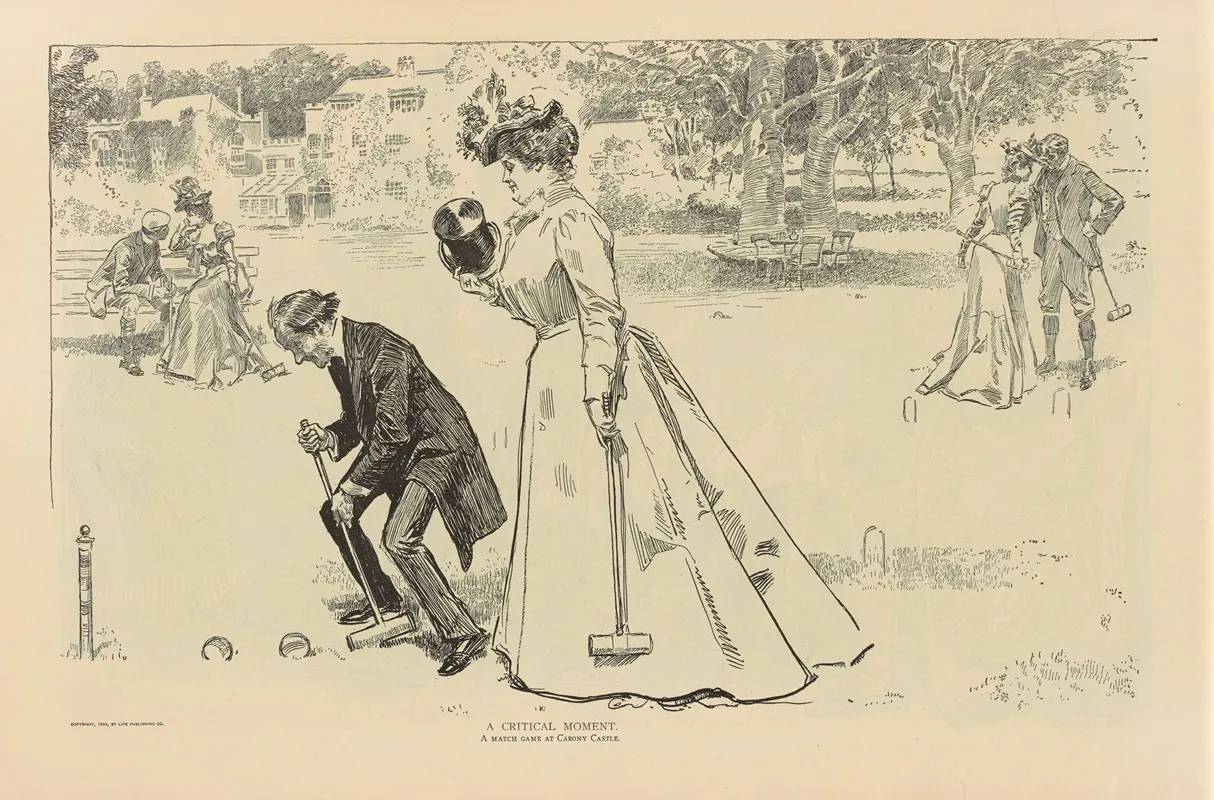 A Critical Moment 3 Wall Art by Charles Dana Gibson - High-Resolution Digital Print