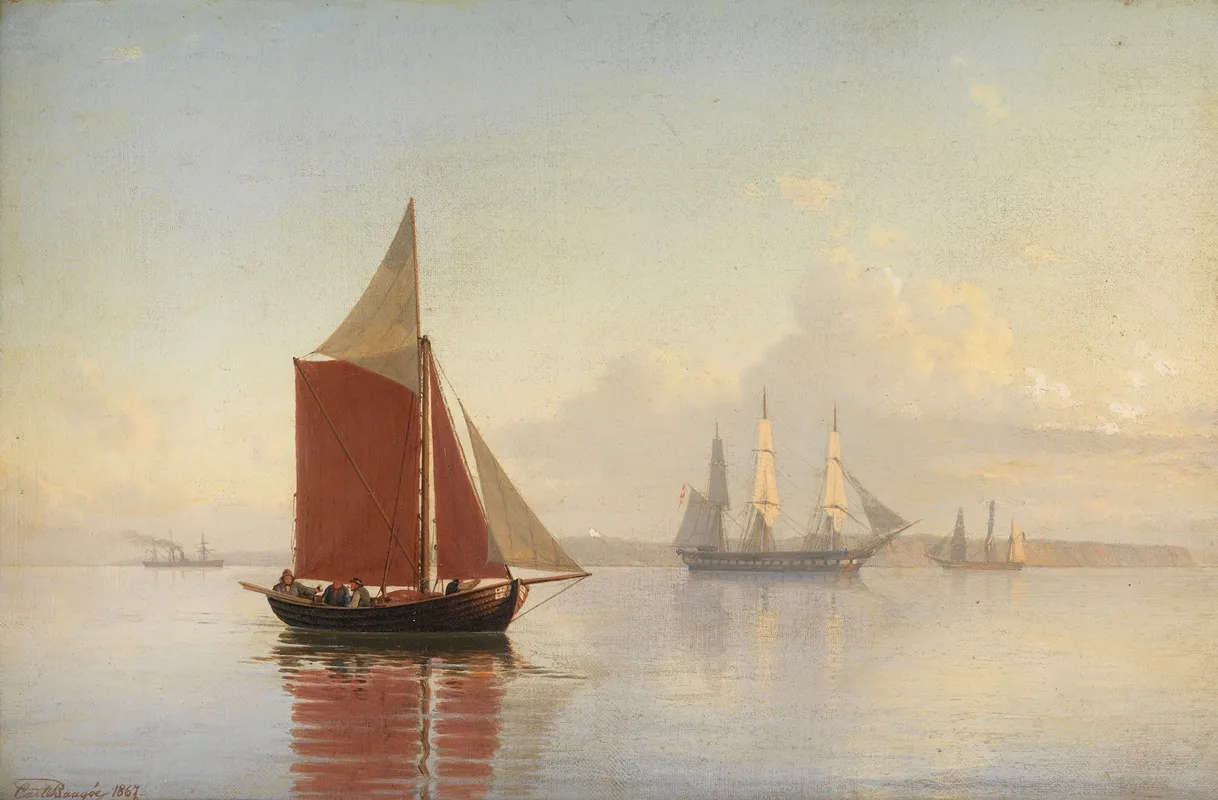 A Cutter And Two Sailing Ships