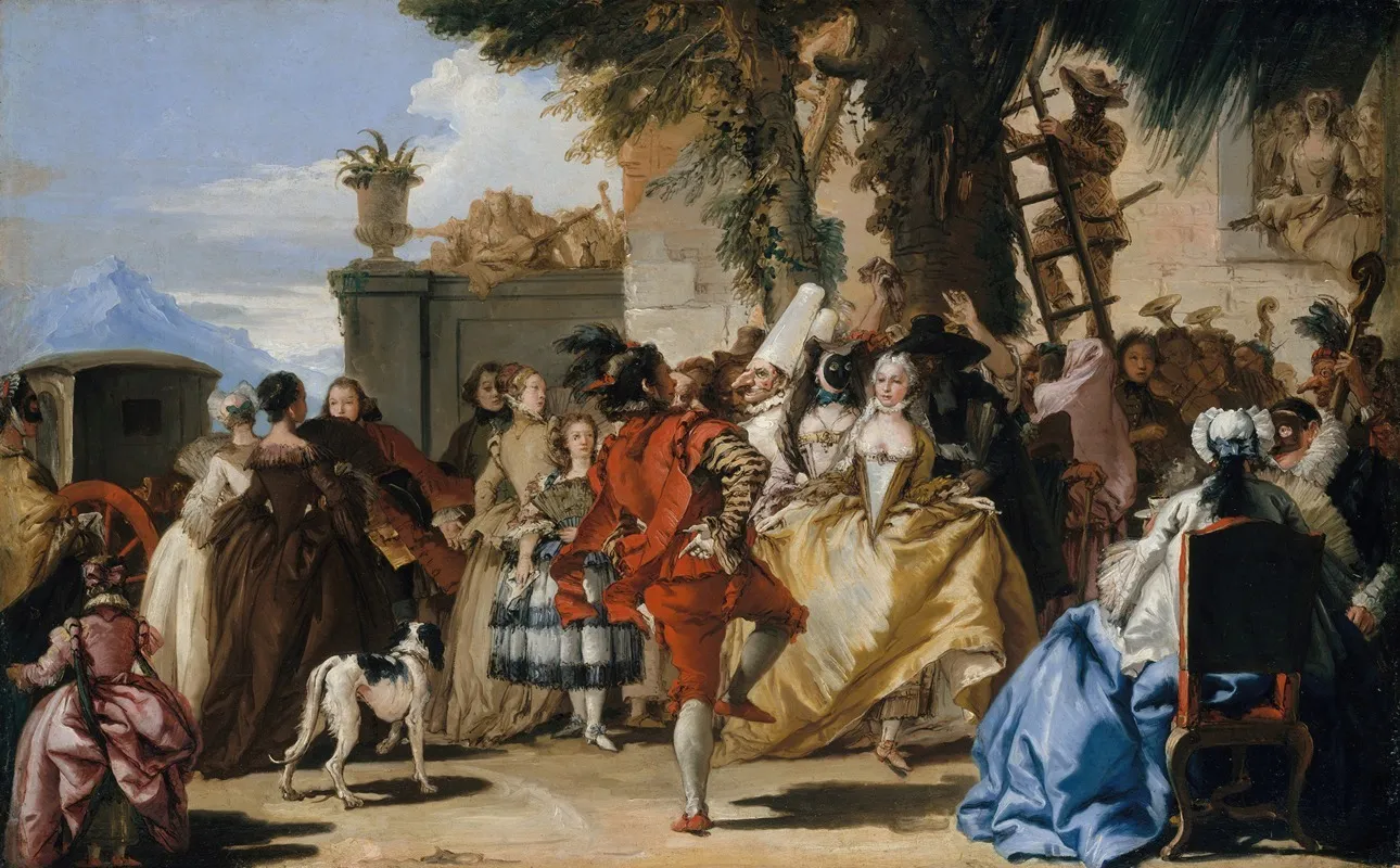 A Dance In The Country Wall Art by Giovanni Domenico Tiepolo - High-Resolution Digital Print