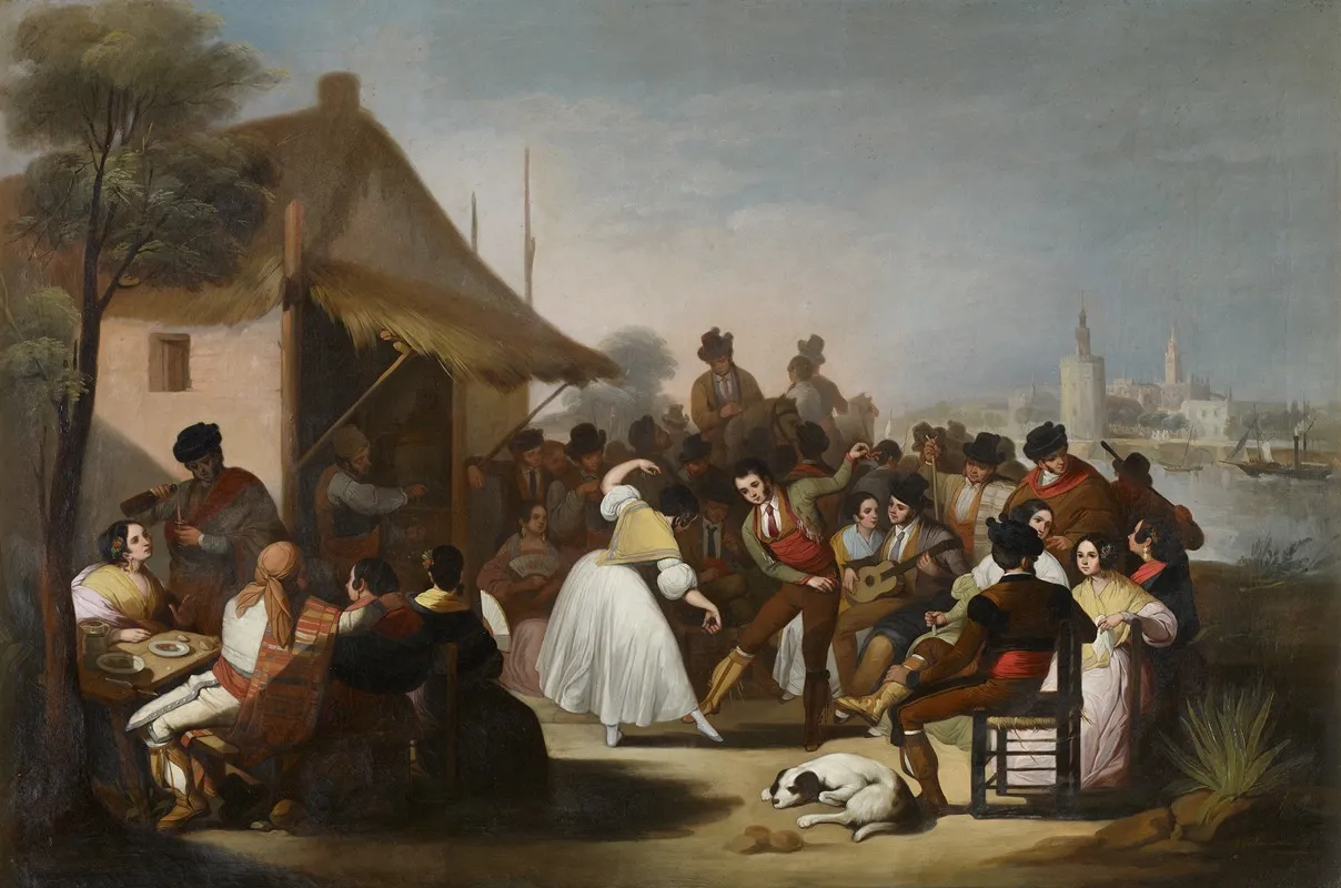 A Dance In Triana Wall Art by Francisco de Paula Escribano Liñán - High-Resolution Digital Print