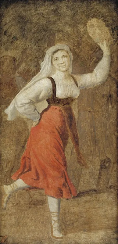 A Dancing Italian Girl Wall Art by Christoffer Wilhelm Eckersberg - High-Resolution Digital Print