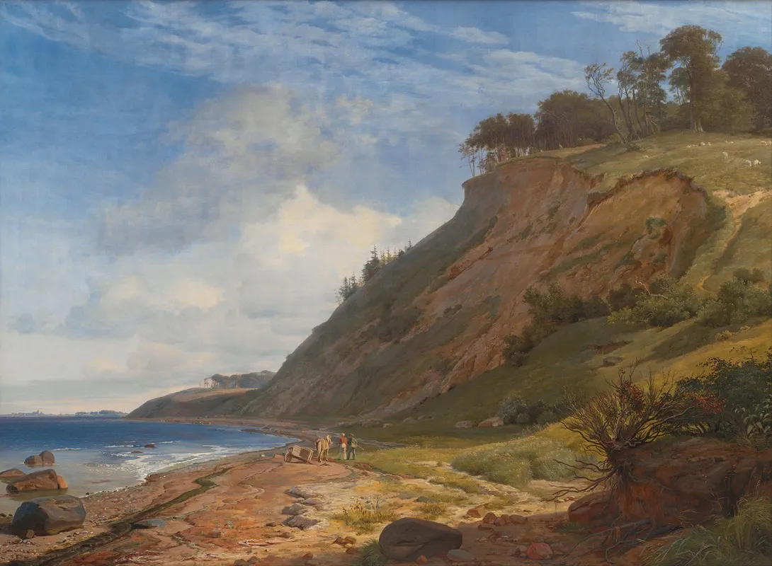 A Danish Coast View From Kitnaes On Roskilde Fjord Zealand Wall Art by Johan Thomas Lundbye - High-Resolution Digital Print
