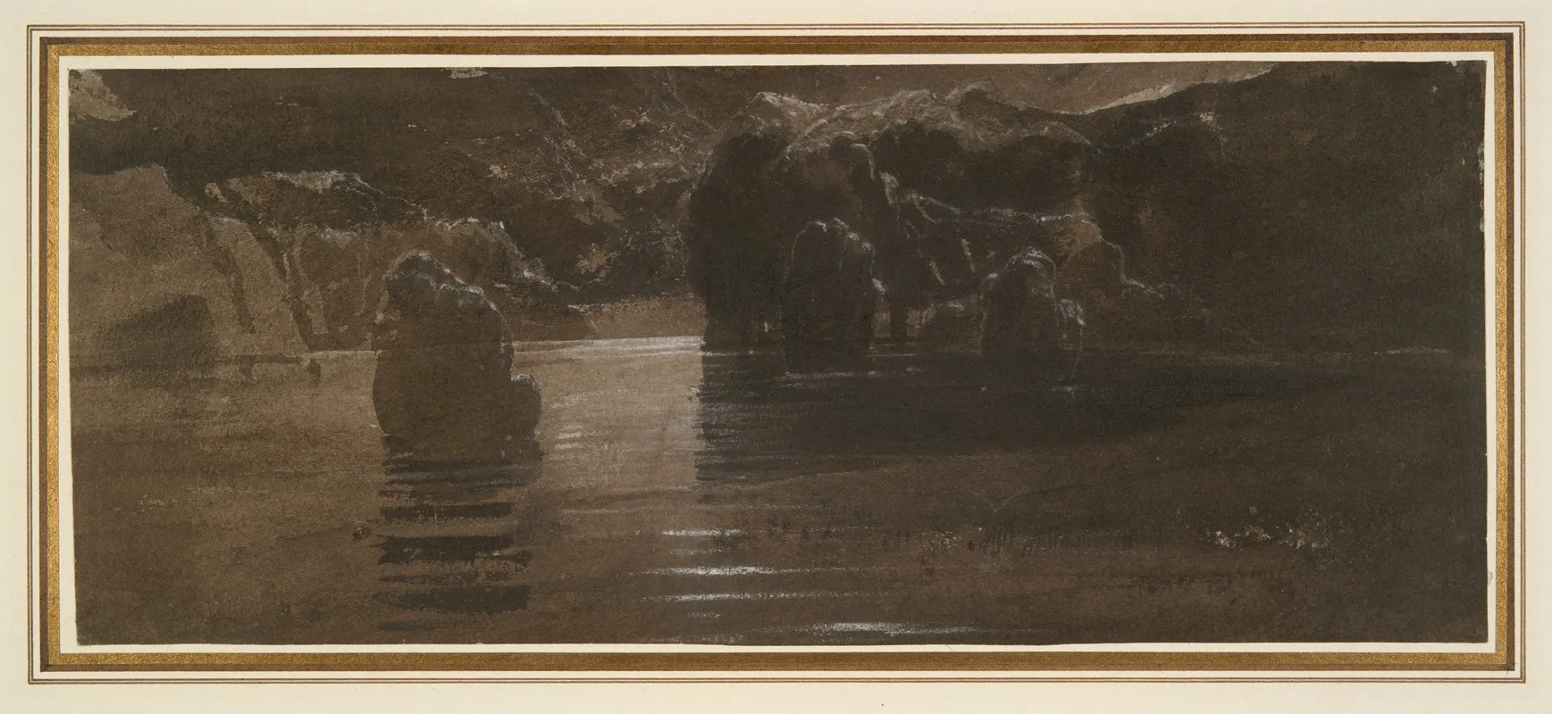 A Dark Rocky Lake