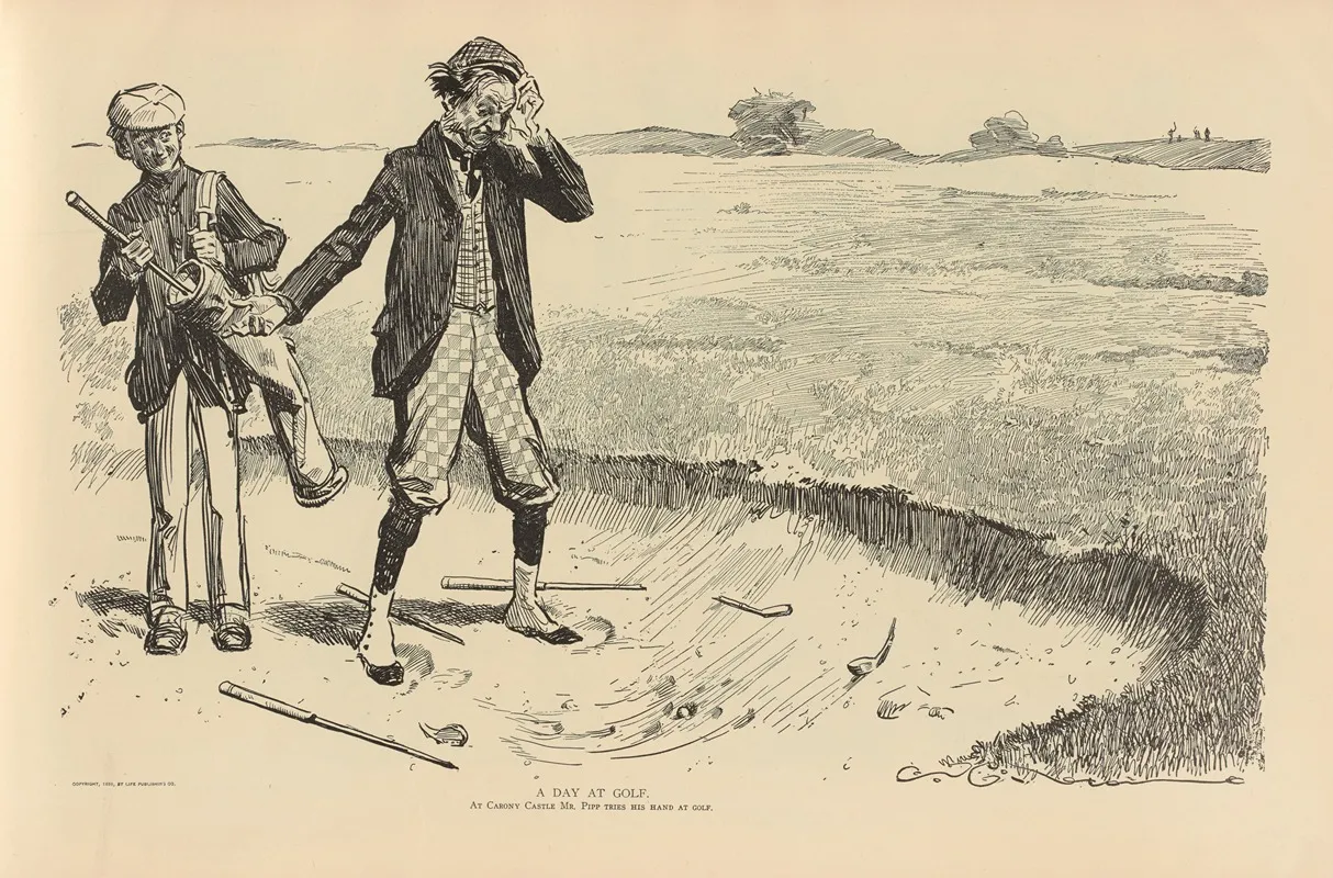 A Day At Golf Wall Art by Charles Dana Gibson - High-Resolution Digital Print