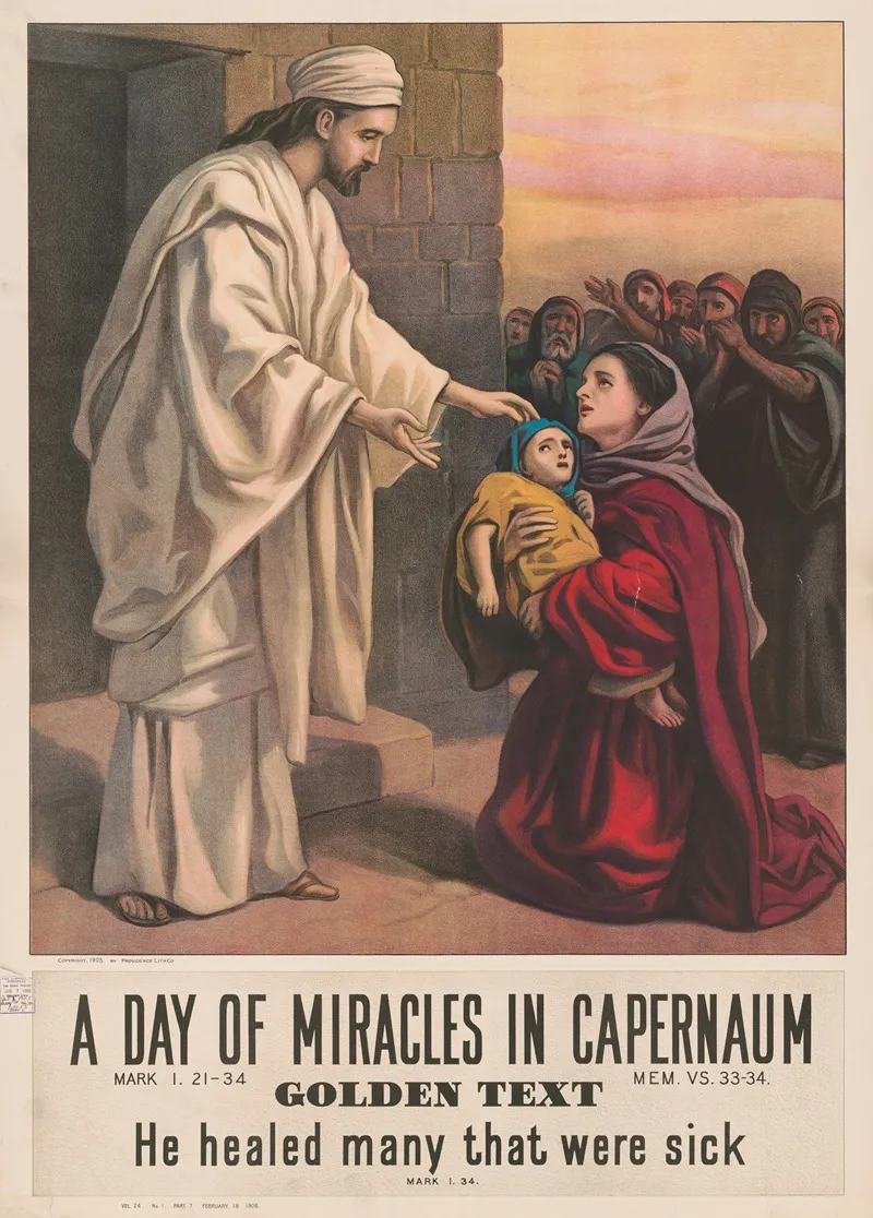 A Day Of Miracles In Capernaum 2 Wall Art by Providence Lith. Co - High-Resolution Digital Print