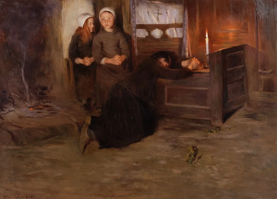 A Death Bed In Brittany Wall Art by Allan Osterlind - High-Resolution Digital Print