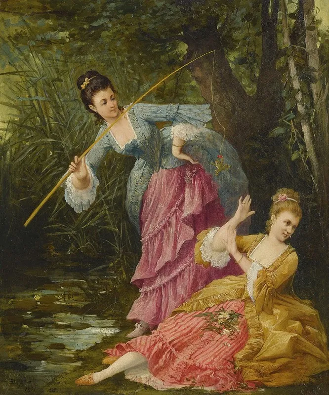 A Delightful Game Wall Art by Emile-Henri La Porte - High-Resolution Digital Print
