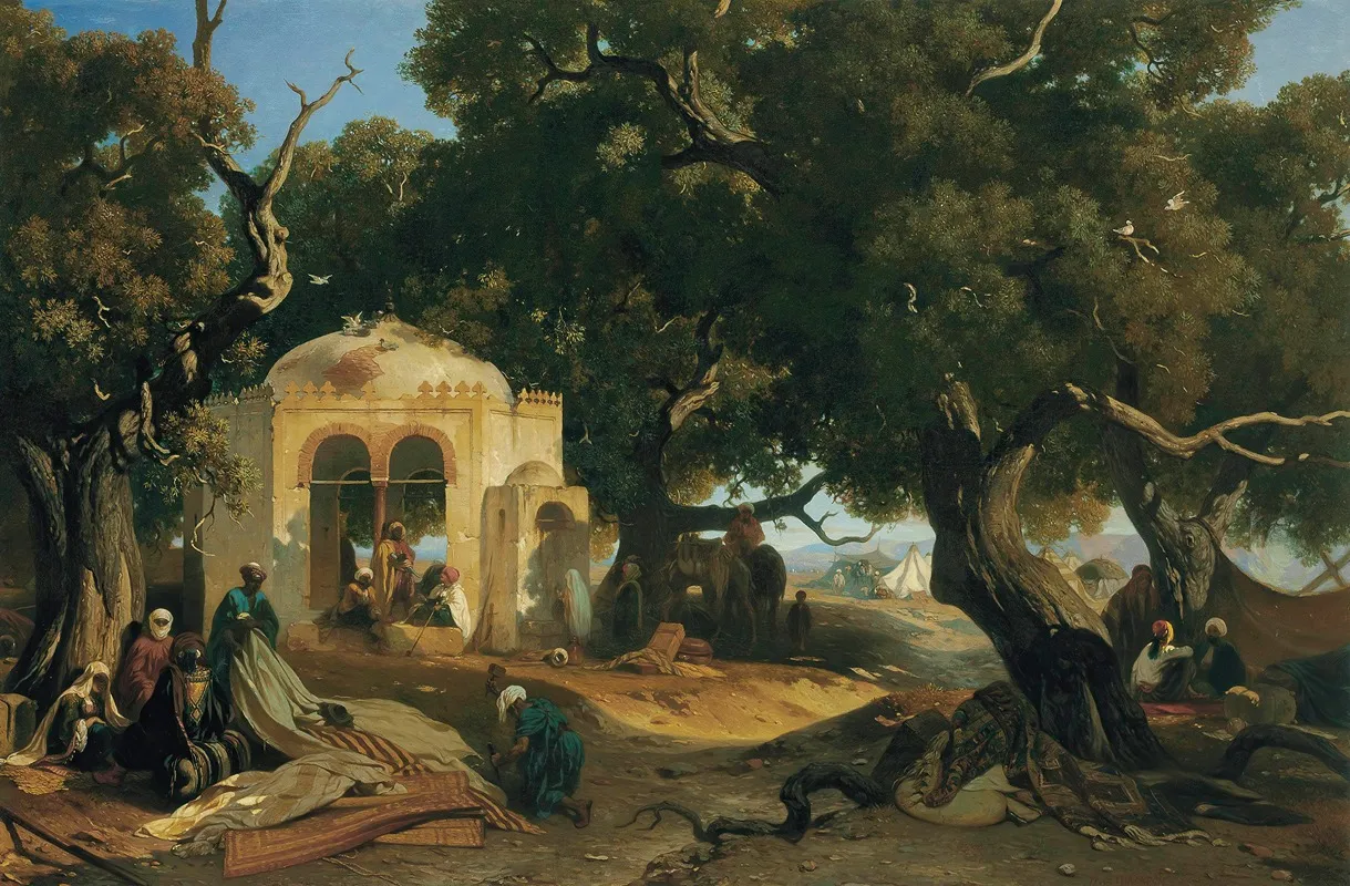 A Desert Encampment 2 Wall Art by Jean Nicolas Henri de Chacaton - High-Resolution Digital Print