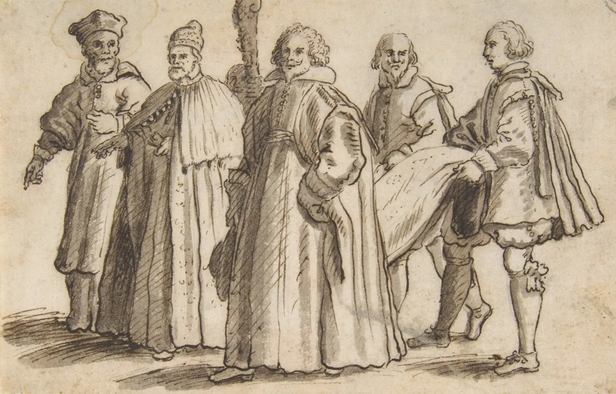 A Doge Of Venice With A Cardinal A Councillor And Servants Bearing The Train