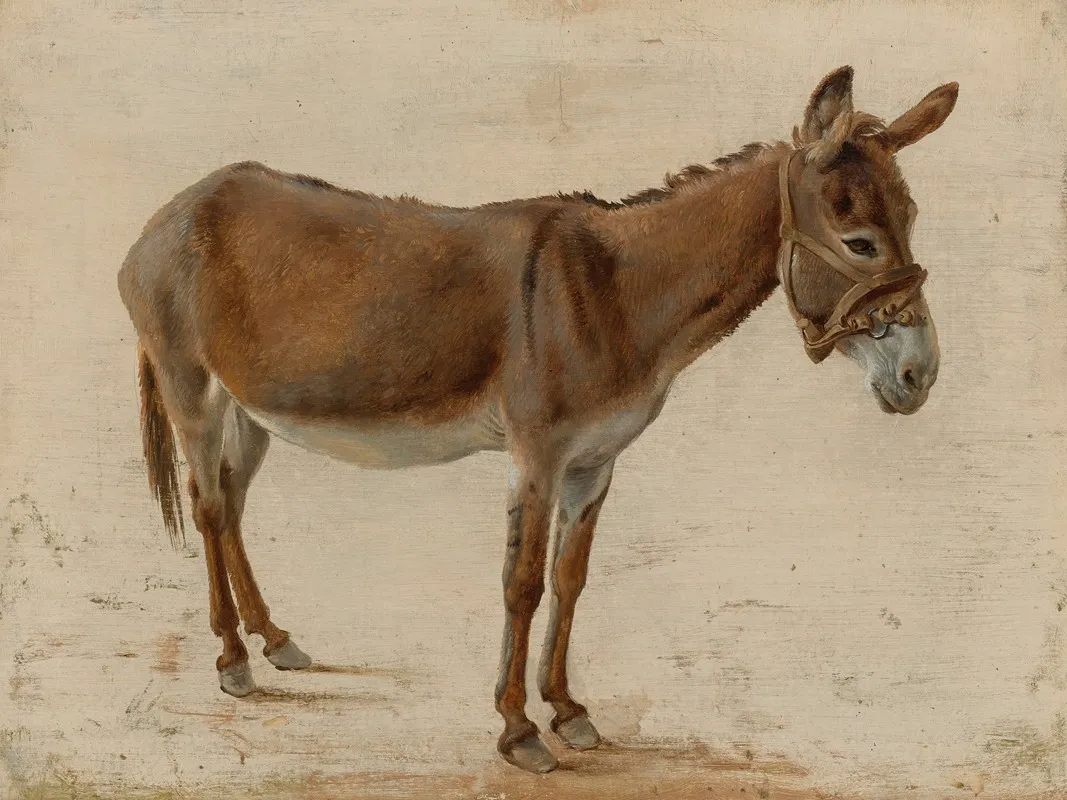 A Donkey Wall Art by Jacques-Laurent Agasse - High-Resolution Digital Print