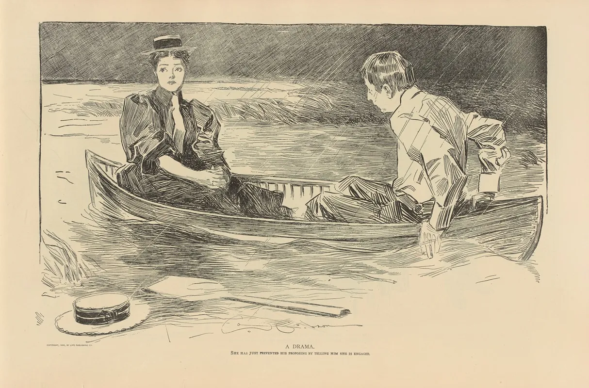 A Drama 2 Wall Art by Charles Dana Gibson - High-Resolution Digital Print