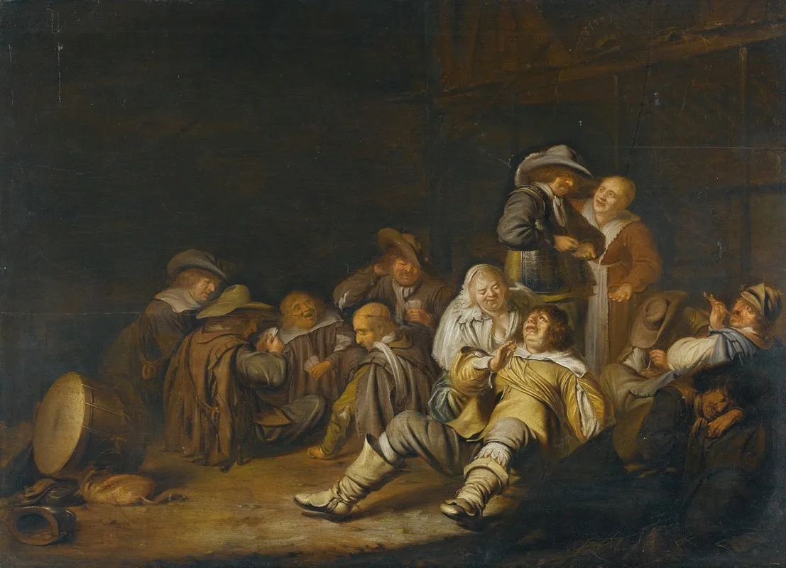 A Drunken Guardroom Scene Wall Art by Benjamin Gerritsz. Cuyp - High-Resolution Digital Print