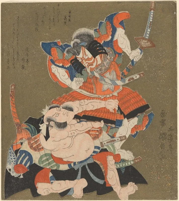 A Duel Two Warriors Wall Art by Utagawa Kunisada (Toyokuni III) - High-Resolution Digital Print