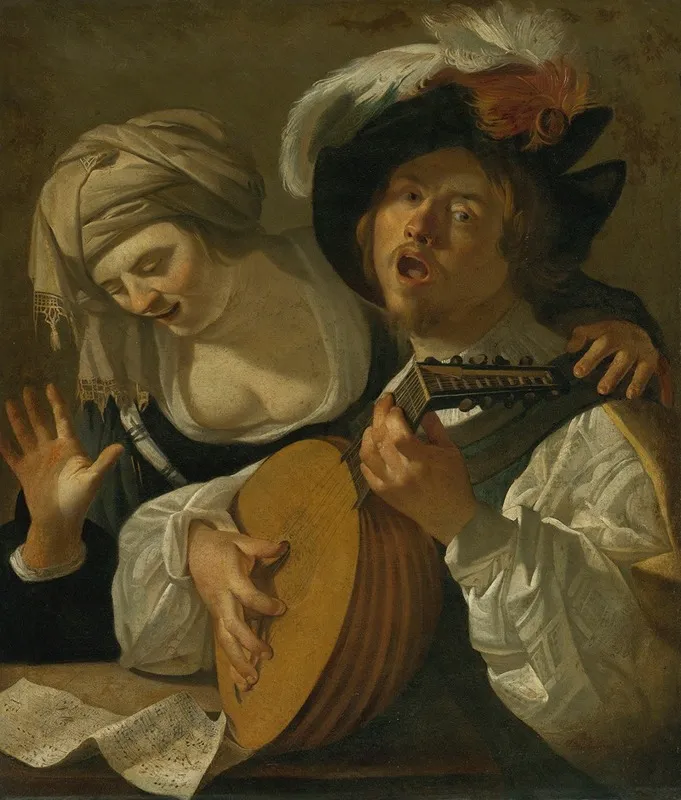 A Duet 2 Wall Art by Studio of Dirck van Baburen - High-Resolution Digital Print