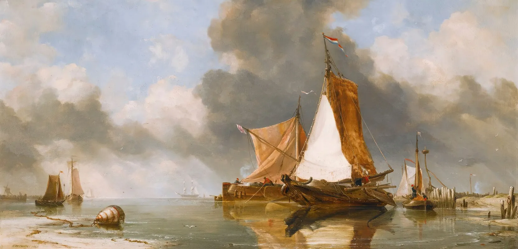 A Dutch Calm Zuider Zee Fishing Craft