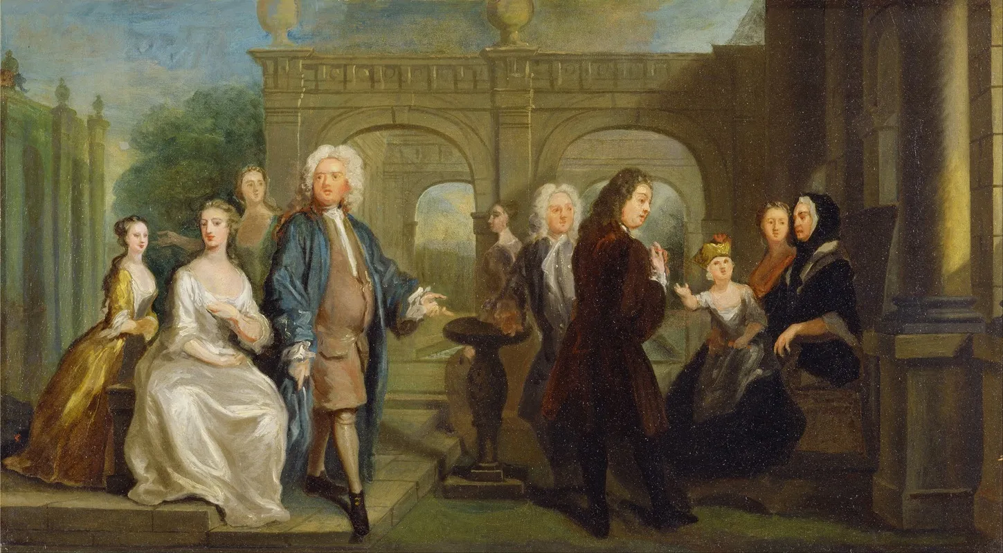 A Family Conversation Piece Wall Art by Joseph Highmore - High-Resolution Digital Print