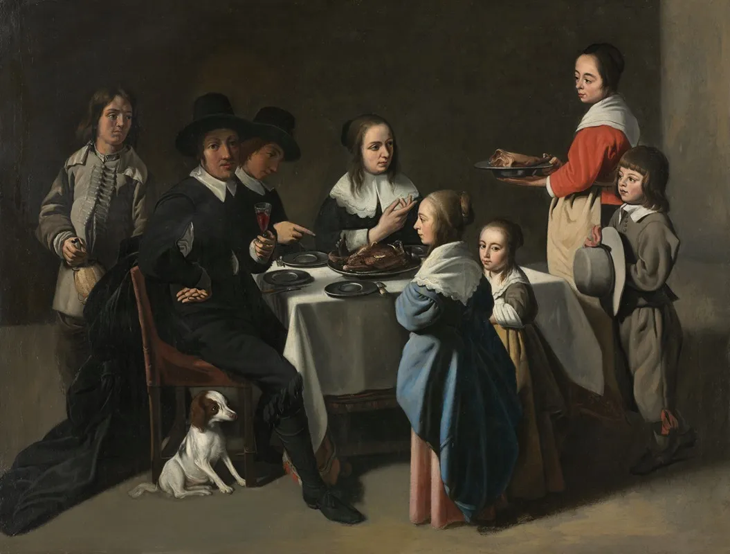 A Family Meal Wall Art by Le Nain family - High-Resolution Digital Print