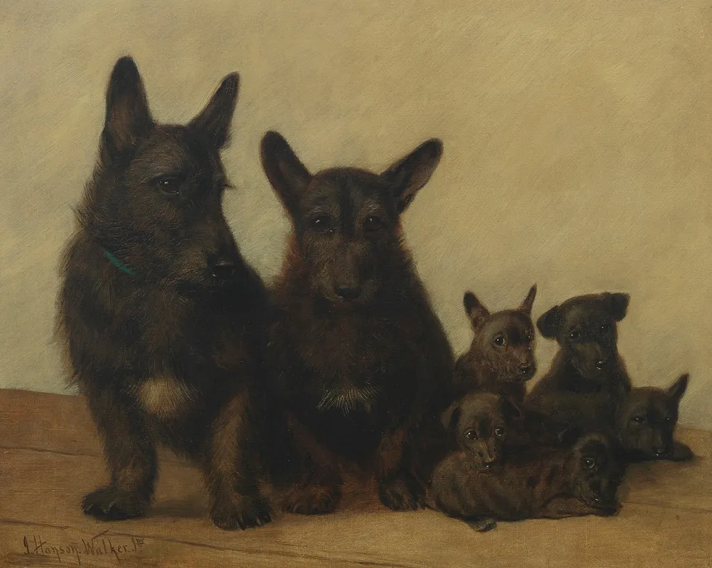 A Family Of Scotties Wall Art by John Hanson Walker Jnr. - High-Resolution Digital Print