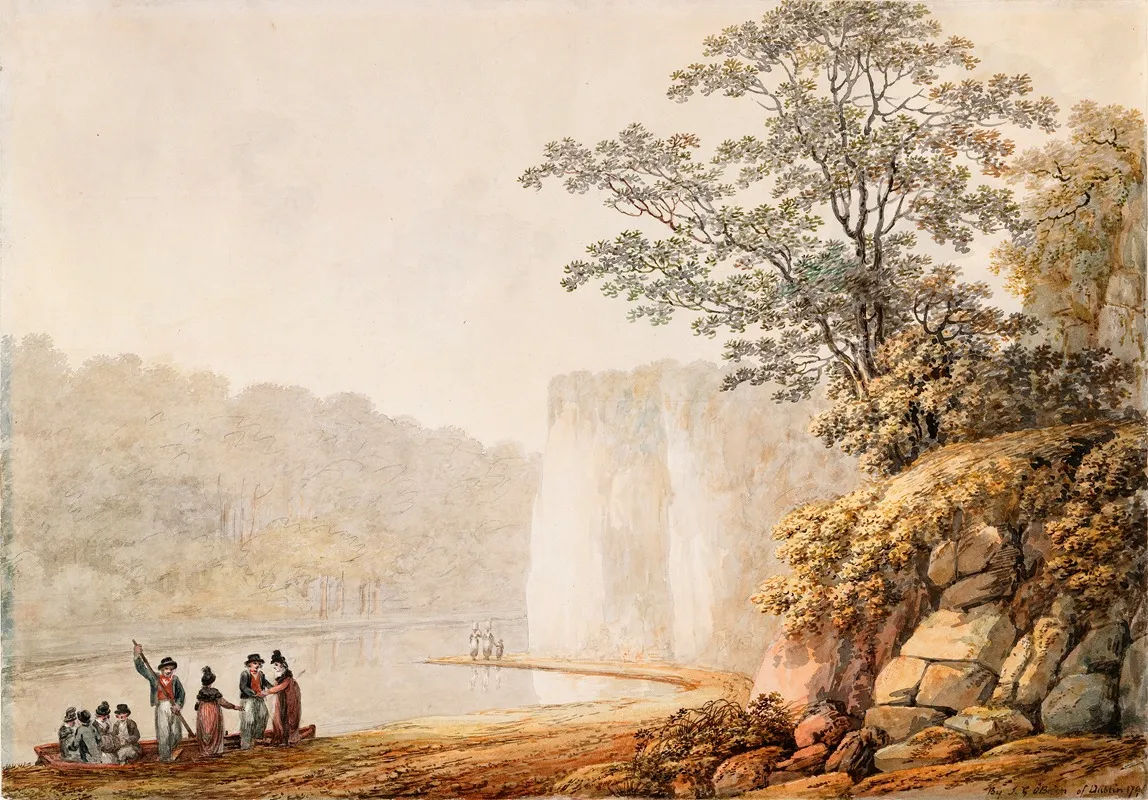 A Ferry Boat At Fennor Rock On The River Boyne County Meath