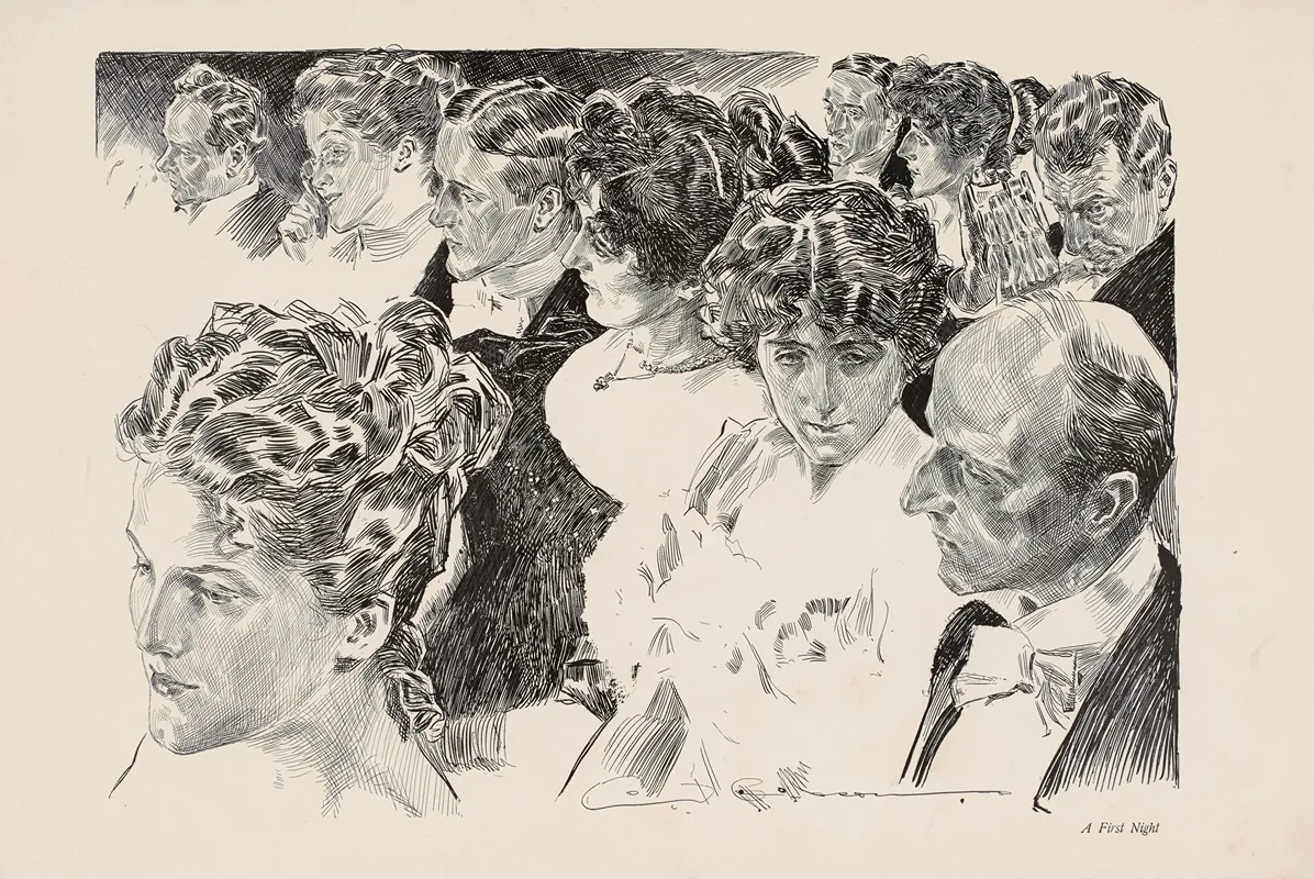 A First Night Wall Art by Charles Dana Gibson - High-Resolution Digital Print