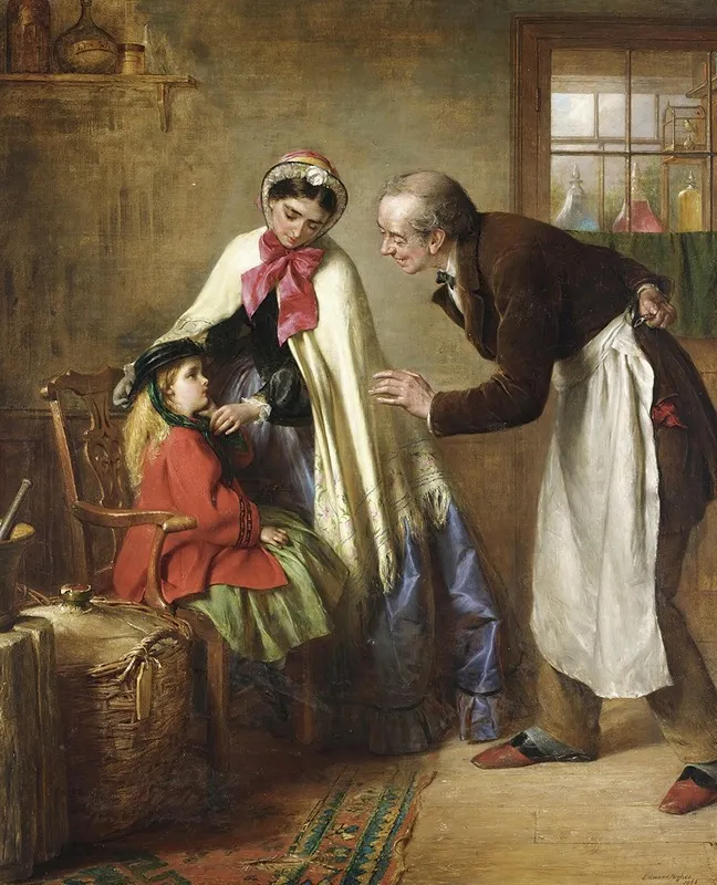 A First Visit To The Dentist Wall Art by Edward Hughes - High-Resolution Digital Print
