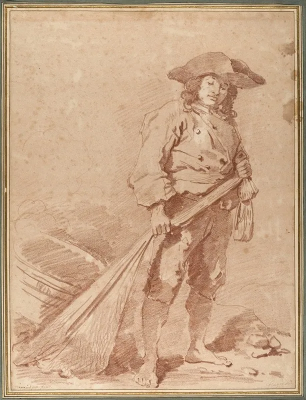 A Fisherman Pulling A Net