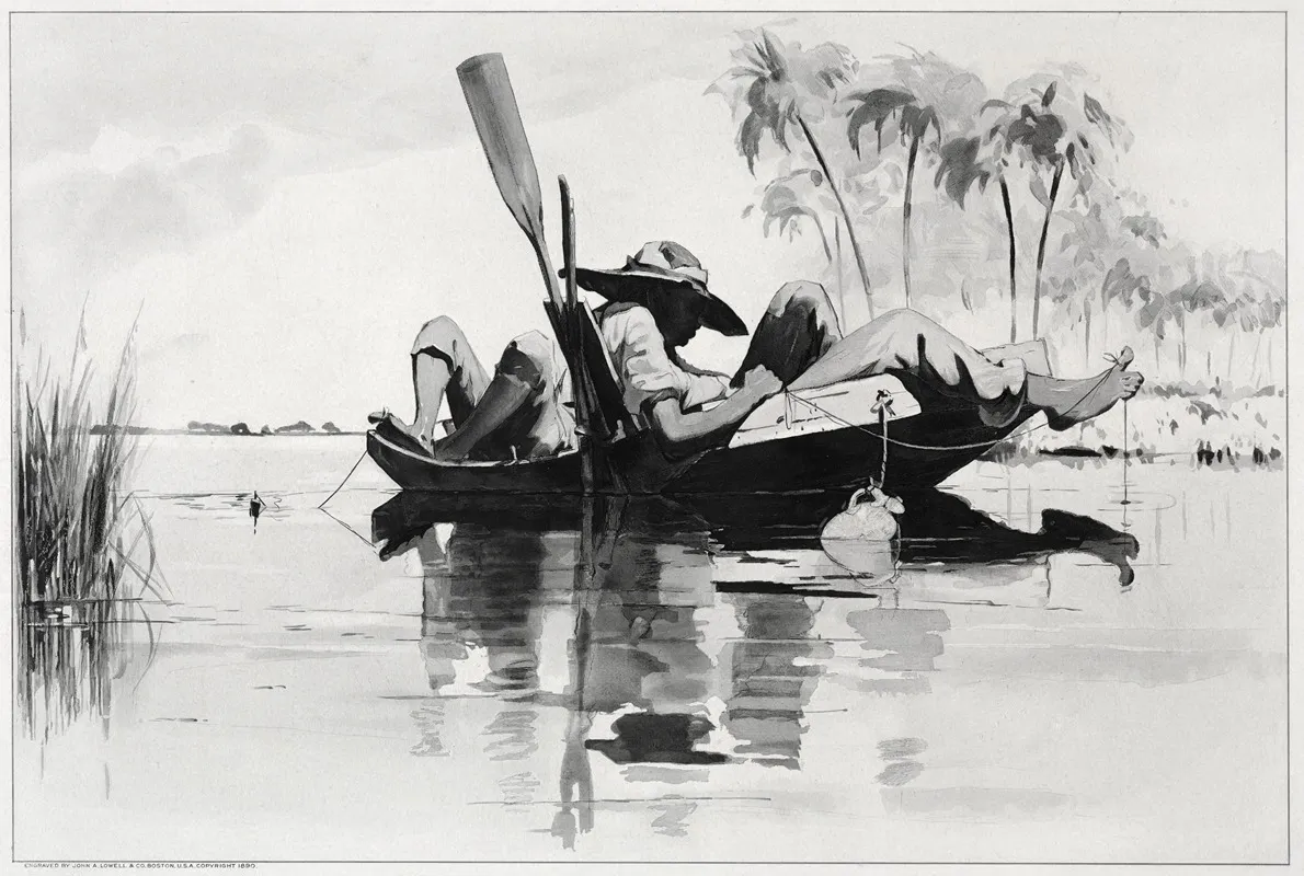 A Fishing Party Wall Art by Winslow Homer - High-Resolution Digital Print