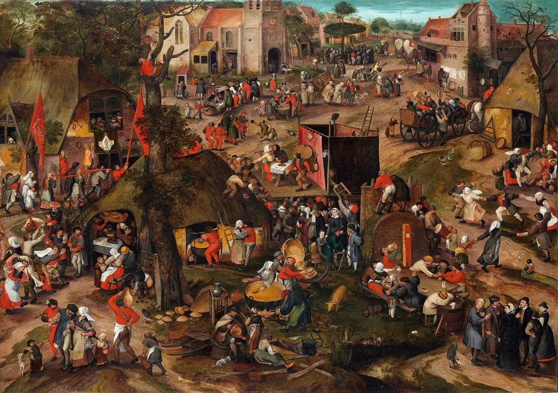 A Flemish Kermis With A Performance Of The Farce Een Cluyte Van Plaeyerwater Wall Art by Peeter Baltens - High-Resolution Digital Print