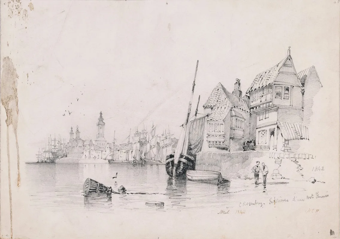 A Flemish Port Wall Art by Jeremiah Hodges Mulcahy - High-Resolution Digital Print
