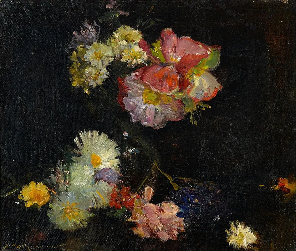A Floral Still Life 2 Wall Art by Benjamin West Clinedinst - High-Resolution Digital Print