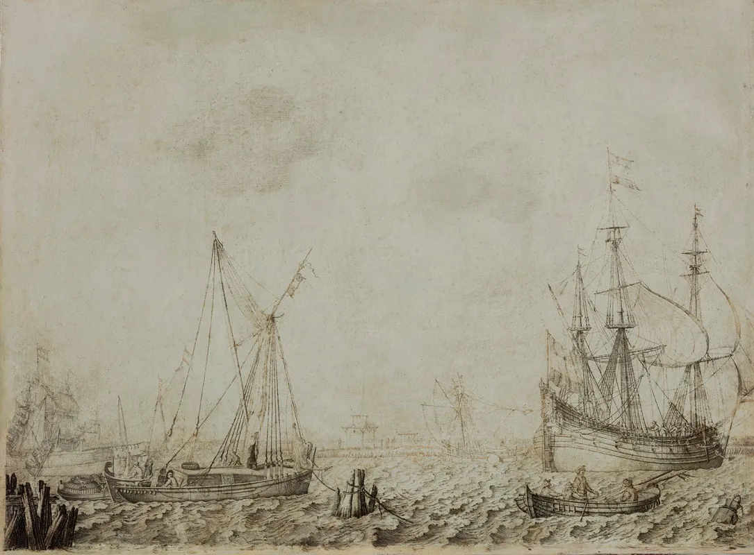 A Fluit And Other Vessels In A Light Breeze Wall Art by Experiens Sillemans - High-Resolution Digital Print