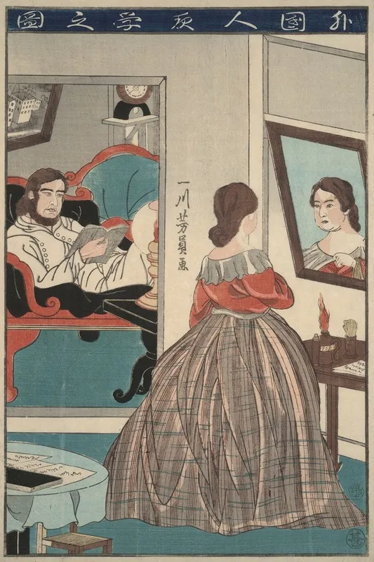 A Foreigners Evening Studies Wall Art by Issen Yoshikazu - High-Resolution Digital Print