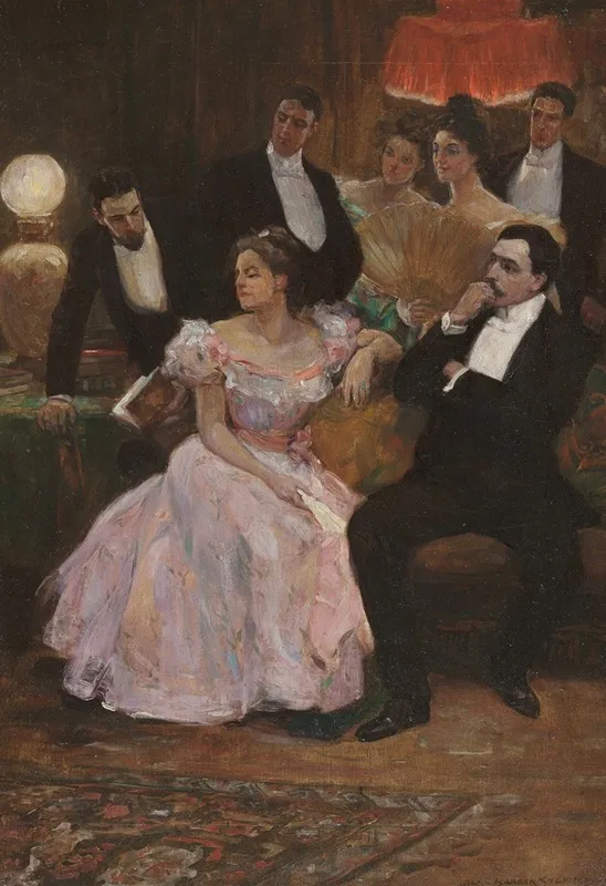 A Formal Gathering Wall Art by Alice Barber Stephens - High-Resolution Digital Print