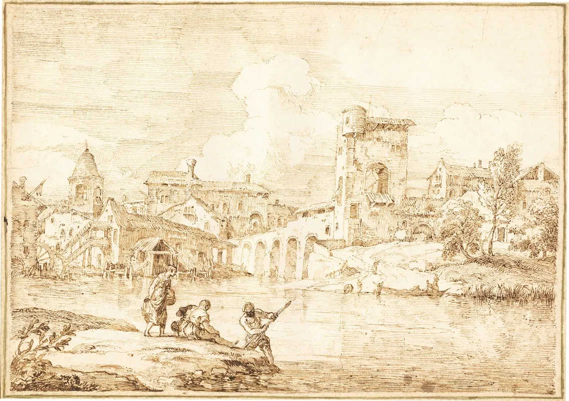 A Fortified Village Along A River