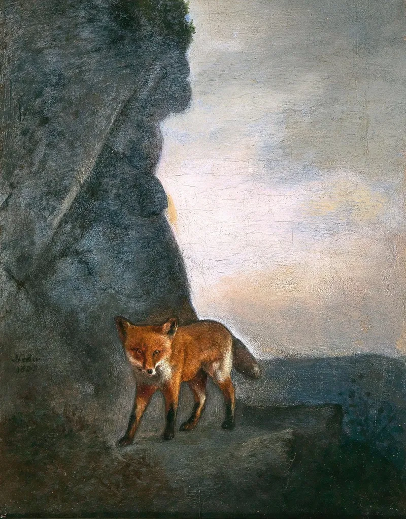 A Fox In The Mountains Wall Art by Michael Neder - High-Resolution Digital Print
